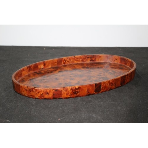 831 - Beautiful Walnut Oval Tray 35cm in Length