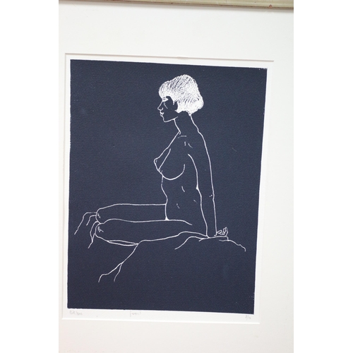 11 - Very nice Limited Edition Print of a Semi Naked Woman Outline Titled Gwen! - Framed - 53 x 44cm