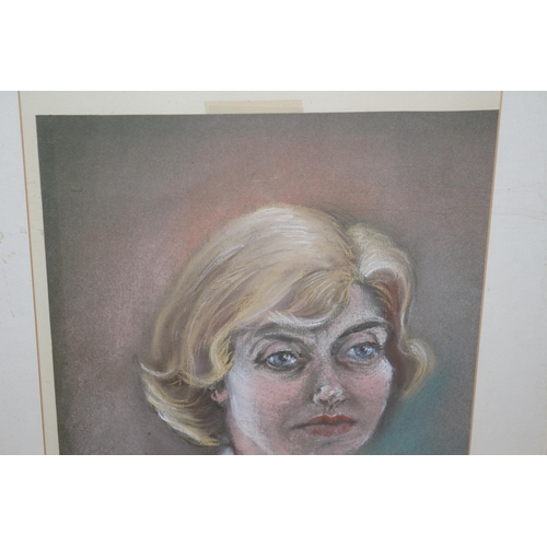 106 - Framed Crayon Painting of a Lady - 52 x 44cm