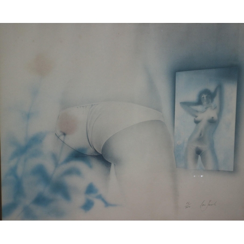 110 - Limited Edition Signed Print - Framed of a Naked Woman and her Mirrored Reflection - 25/100 - 72 x 6... 