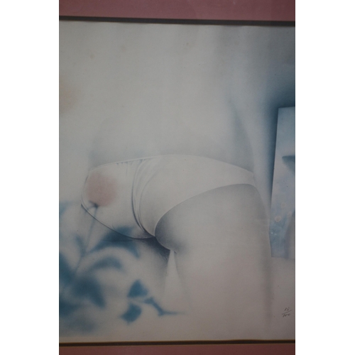 110 - Limited Edition Signed Print - Framed of a Naked Woman and her Mirrored Reflection - 25/100 - 72 x 6... 