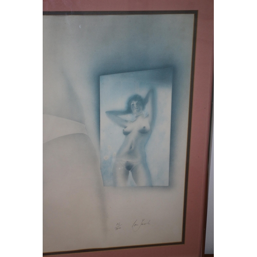 110 - Limited Edition Signed Print - Framed of a Naked Woman and her Mirrored Reflection - 25/100 - 72 x 6... 