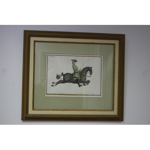 103 - Pair of French Aged Hand Coloured Etchings - 54 x 48cm