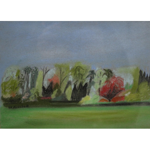 237 - Unusual Woodland Scene in Crayon - Signed - 41 x 33cm