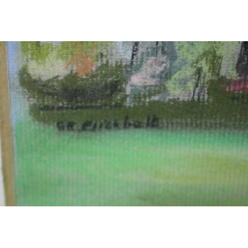 237 - Unusual Woodland Scene in Crayon - Signed - 41 x 33cm