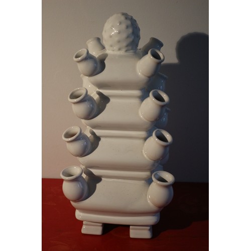 53 - Porcelain Tall Pagoda Style Plant or Spice Planter, Heavy - 38cm Tall