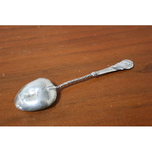 101 - Aged Birmingham Silver Hallmarked Teaspoon with Twisted Stem - 4.8g