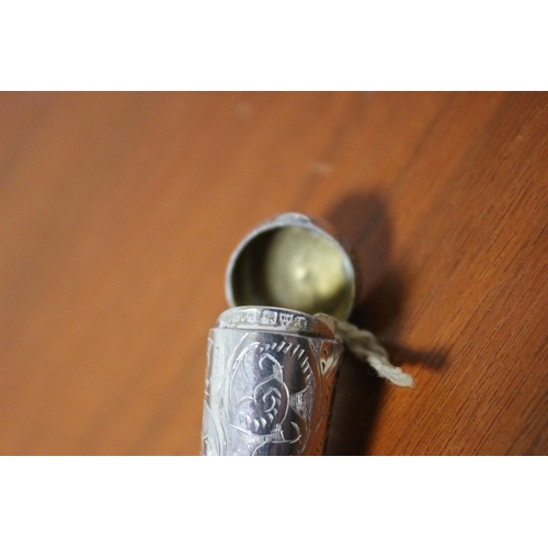 308 - 1901, (Victorian), Chester Silver Hallmarked Highly Decorative Cheroot Holder with Original Cheroot ... 