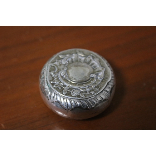 408 - 19th Century Silver Hallmarked Highly Decorative Pot, Possibly Pill Box or Even a Pocket Ashtray? 23... 