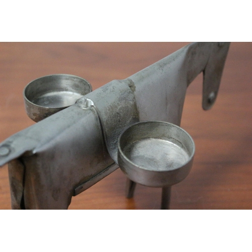 68 - Arts & Craft Style Hand Crafted Metal Donkey Candle Holder