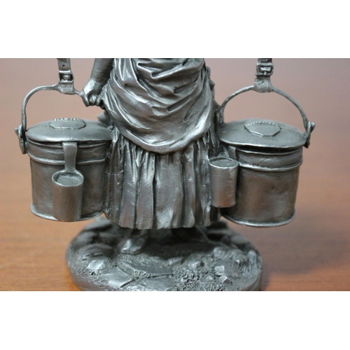 69 - Collectable Fine Pewter Figure - The Milkmaid JP77