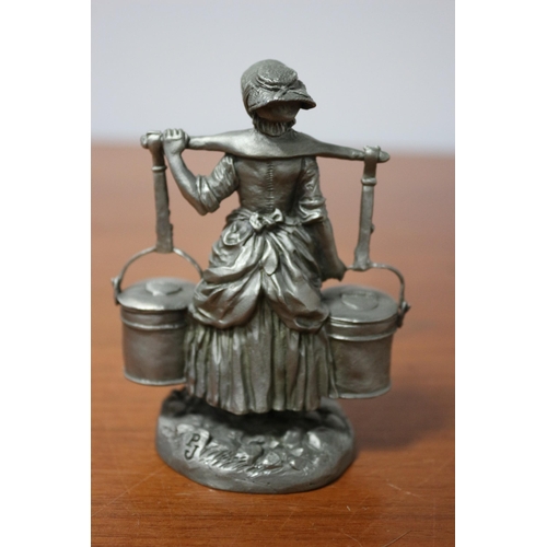 69 - Collectable Fine Pewter Figure - The Milkmaid JP77