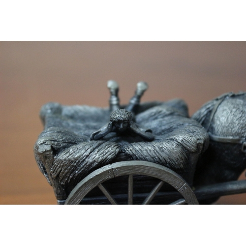 70 - Collectable Fine Pewter Figure - The Tudor Mint Haycart - Signed Robert Sharps