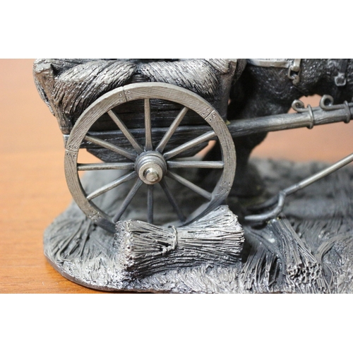 70 - Collectable Fine Pewter Figure - The Tudor Mint Haycart - Signed Robert Sharps