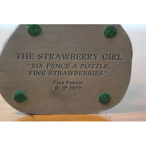 134 - Collectable Fine Pewter Figure - The Strawberry Girl JP77