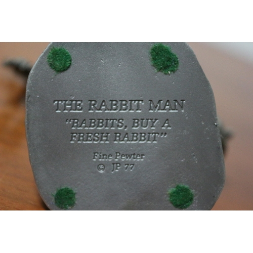 135 - Collectable Fine Pewter Figure - The Rabbit Man JP77