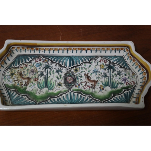 149 - Vintage Hand Painted Dish possibly from Portugal - 36cm Wide