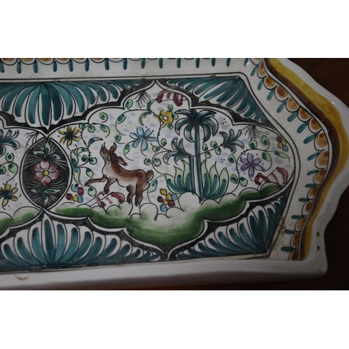 149 - Vintage Hand Painted Dish possibly from Portugal - 36cm Wide