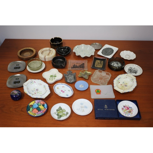 166 - Large Collection of Pin Dishes and Vintage Ashtrays including Boxed Wedgwood Example