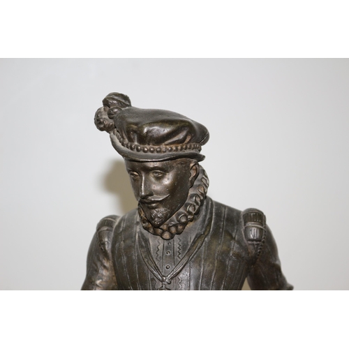 168 - 2nd Example of a Rare Vintage Bronzed Spelter Figure of Believed to be Sir Walter Raleigh - Stands 4... 