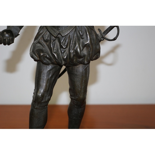 168 - 2nd Example of a Rare Vintage Bronzed Spelter Figure of Believed to be Sir Walter Raleigh - Stands 4... 