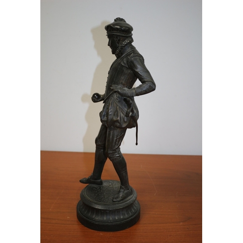 168 - 2nd Example of a Rare Vintage Bronzed Spelter Figure of Believed to be Sir Walter Raleigh - Stands 4... 