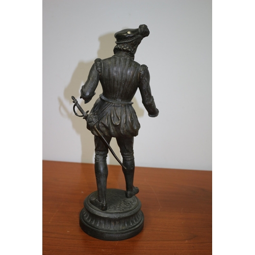 168 - 2nd Example of a Rare Vintage Bronzed Spelter Figure of Believed to be Sir Walter Raleigh - Stands 4... 