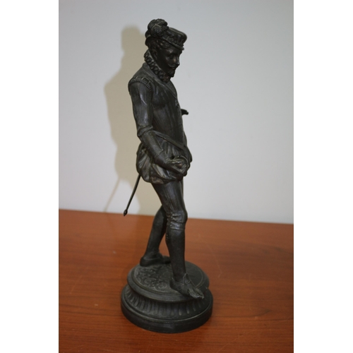 168 - 2nd Example of a Rare Vintage Bronzed Spelter Figure of Believed to be Sir Walter Raleigh - Stands 4... 