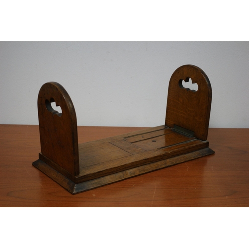 173 - Victorian Wood Slide-out Book Holder / Shelf - 37cm (closed)