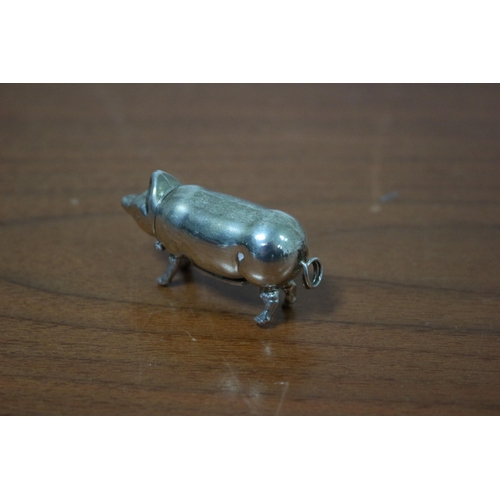 177 - Tested as 925 Silver - Pig Vesta Case - 18.5g