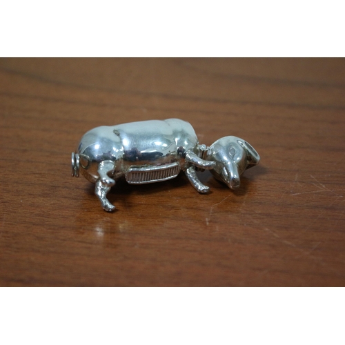 177 - Tested as 925 Silver - Pig Vesta Case - 18.5g