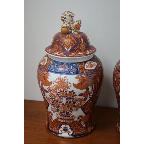 65 - Beautiful Pair of Large (53cm Tall), Highly Decorative - Late Qing Dynasty Vases With Lids - Qianlon... 