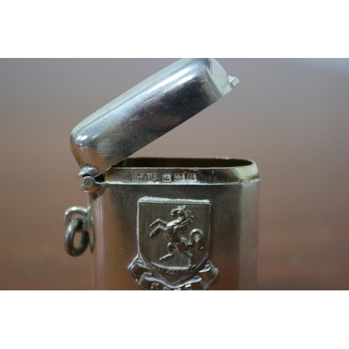 71 - Very Nice Birmingham Silver Hallmarked 1905, (Edwardian), William J. Holmes Vesta Case with Kent Inv... 