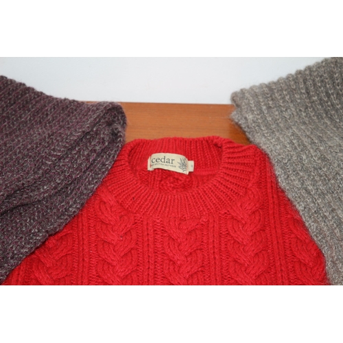 191 - 3 x Ramnation Ribbed Scarves - RRP £70 Each plus an English Wool Jumper - Size S - From Cedar