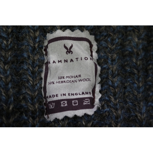 191 - 3 x Ramnation Ribbed Scarves - RRP £70 Each plus an English Wool Jumper - Size S - From Cedar