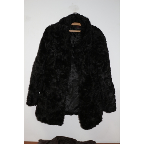 199 - M & S Leather Coat - Size 12UK plus Faux Fur New Look Jacket - Size 16UK