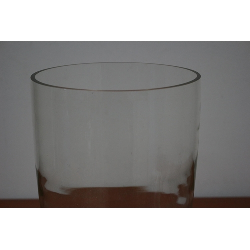 211 - Large Glass Vase with a Hint of Yellow - 30cm