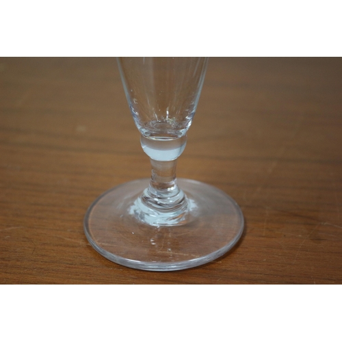 213 - Georgian Ale Glass with Fine Engraving - 13cm