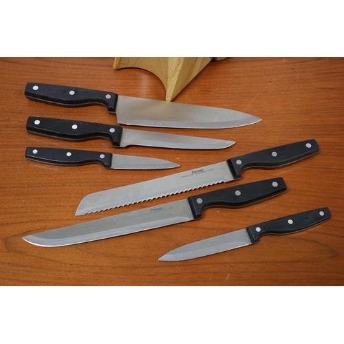 219 - Prestige Kitchen Knife Block with Knives