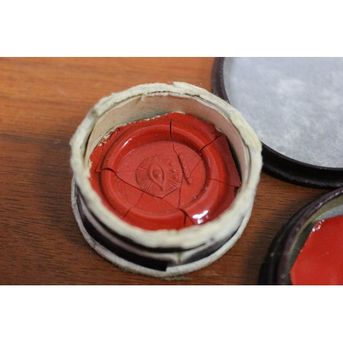 220 - 2 Aged Wax Seals with Egyptian Eye Sign