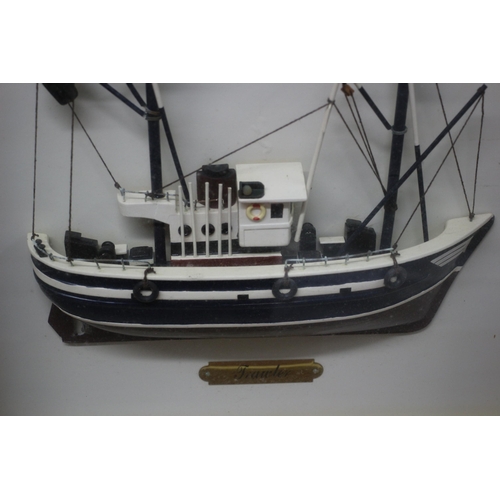 234 - 3D Framed and Glazed Trawler - 54 x 54cm