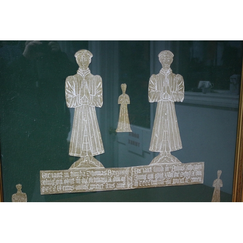 404 - Very Large Quality Frame with Glazing - Contains what is believed to be Brass Rubbing of a Tomb - Me... 