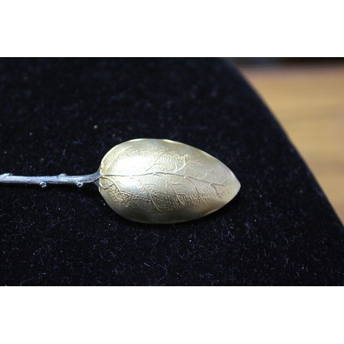 465 - 1900's White Metal (Possibly Silver but not Tested), Spoon from Ypres, France, with Gilded Bowl Head... 