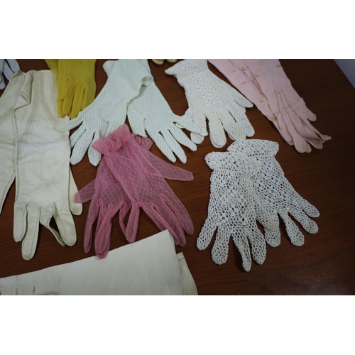 56 - Vintage ladies soft leather and other materials gloves and more