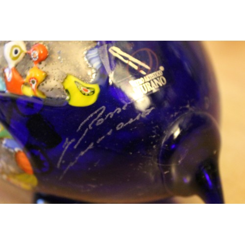 186 - Superb and Rare Piece of Murano - Animal Hand Blown Item with Individual Canes - Signed by Both the ... 