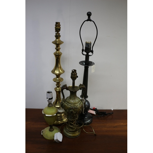 248 - Selection of Mixed Metal and Onyx Table Lamps - one being Belysning