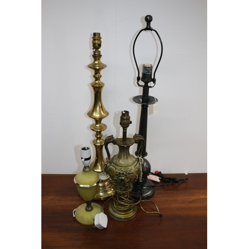 248 - Selection of Mixed Metal and Onyx Table Lamps - one being Belysning