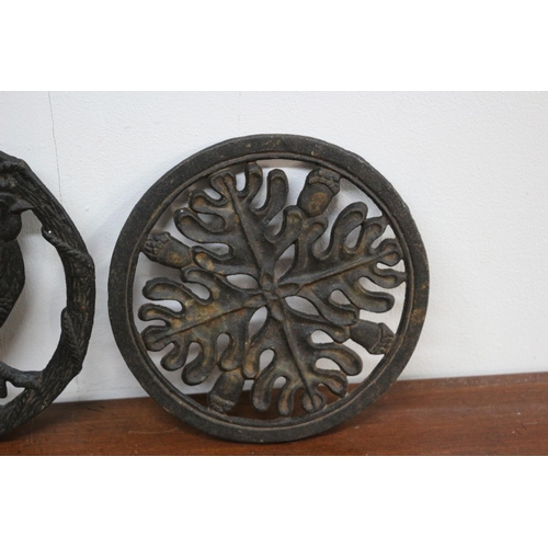 249 - 2 x Aged Kettle Stands - Cast Iron