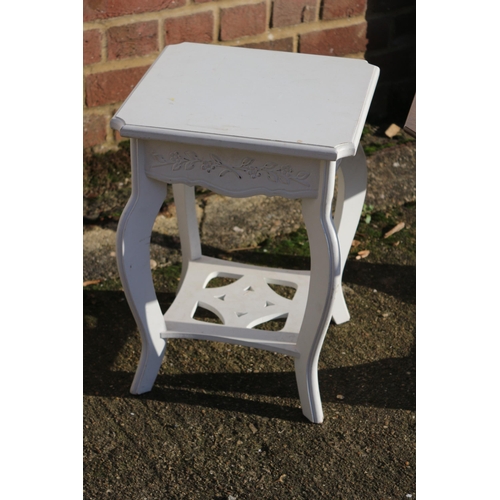 259 - 2 x Low Level Tables - One is a Tilt Top with Fold Away Legs the Second is a Painted Example