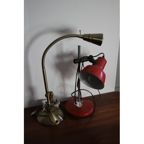 262 - Vintage Angle Poise Style Lamp plus a Brushed Brass Effect Spot Light with Articulated Arm